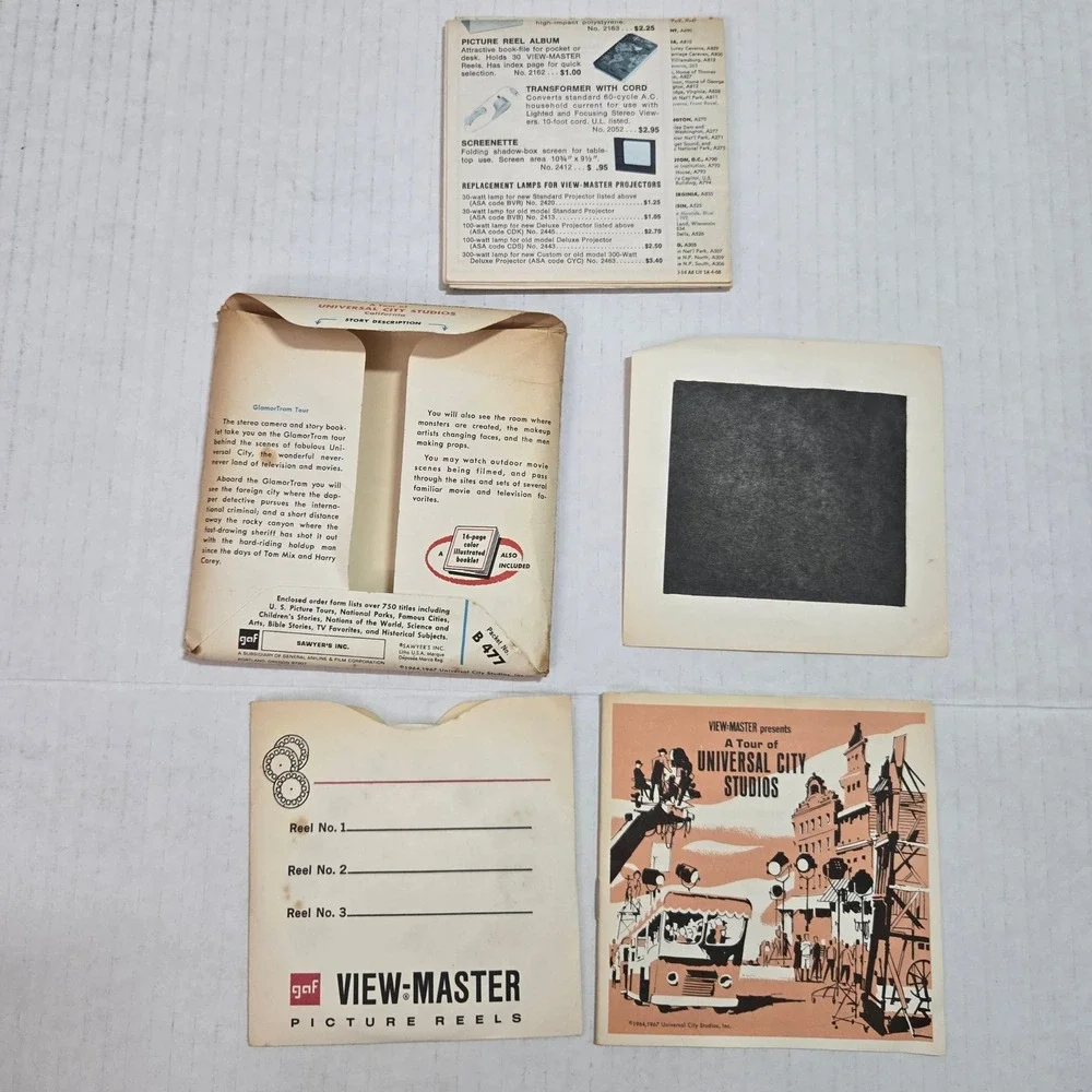 Vintage GAF View Master Universal City Studios 3 Reel Set B477 USA Made Complete
